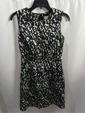 Milly Black and White Sleeveless Printed Mini Dress